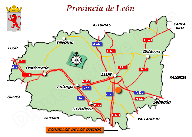 Mapa de la provincia de León